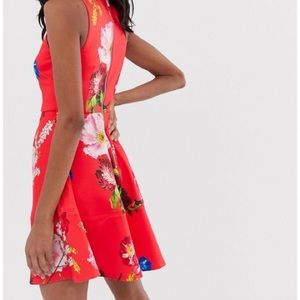 Ted Baker Kinke Skater Dress in Berry Sundae